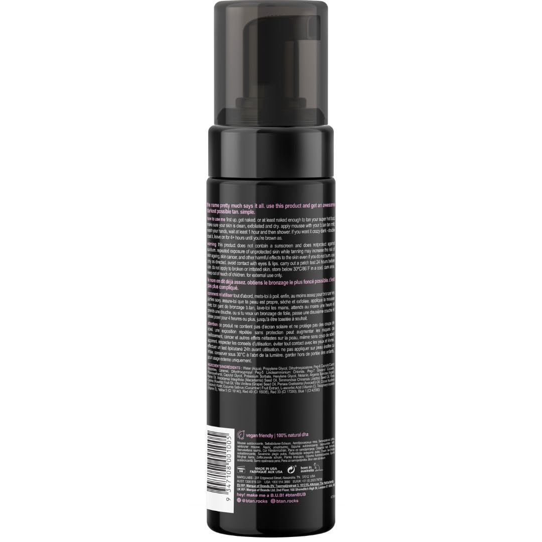 Ultra Dark Self Tanner Mousse – Fast 1 Hour Express Tanning Foam | Vegan, 6.7 Fl Oz