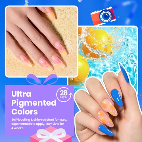 Beetles Gel Nail Polish Set - 63 PCS 55 Colors Summer Gel Polish Kit with 5 Bottles of Base and Glossy Matte Top Coat Soak off Nail Polish Set Pink Green Blue Red Collection Gifts for Women&Girls