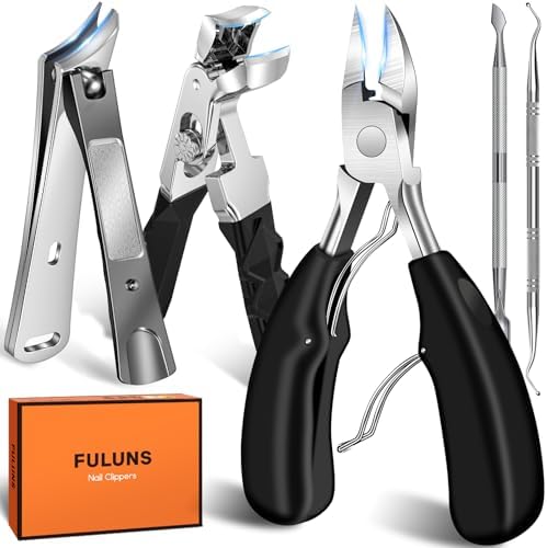 Toenail Clippers for Seniors Thick Toenails, Slanted Curved Ingrown Toe Nail Clippers for Men Angled Head Large Toe Nail Clippers with Catcher Wide Opening Thick Nails Nail Cutter Gifts for Men Women