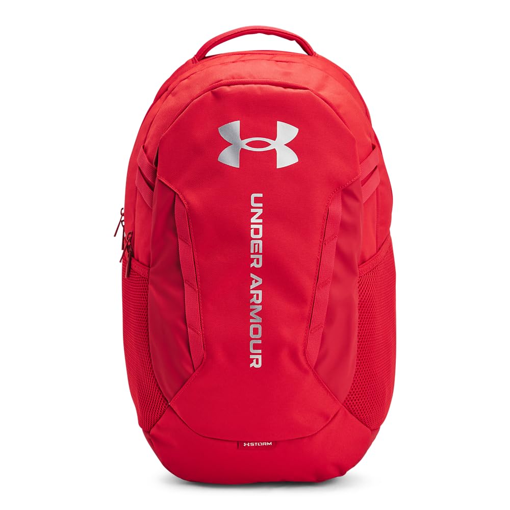 Under Armour Unisex-Adult Hustle 6.0 Backpack, (600) Red/Red/Metallic Silver, One Size Fits Most