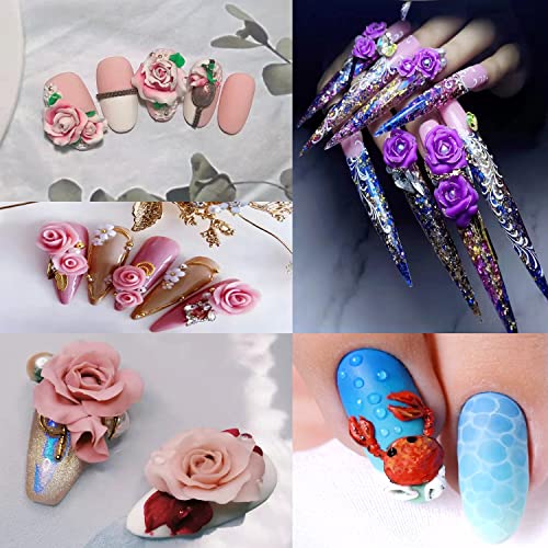 14 Colors Sculpture Painting Nail Gel Set, 3D Nail Carved Gel Sculpture Creative DIY Decoration Painting Glue Soak Off UV, with 1 Carved Painting Pen (14PCS)