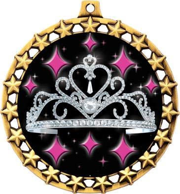 Crown Awards Beauty Queen Medal, 2 1/2" Galaxy Star Princess Tiara Pageant Medals, Great Beauty 5 Pack Prime