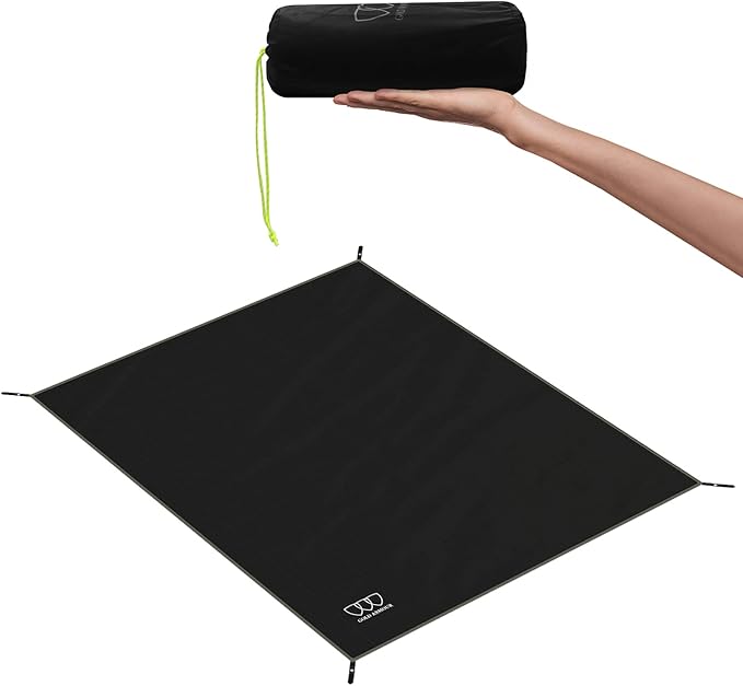 Gold Armour Tent Footprint, Camping Tarp Waterproof Ultralight - 84x60in | 84x84in | 84x96in | 82x106in | 120x108in | 120x120in | 120x144in Floor and Ground Tarps for Camping Hiking (Black 84x84in)