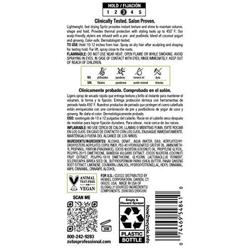 BIOTERA Finishing Flexible Hold Spritz Spray | Instant Texture | Maintains Volume & Shape| Microbiome Friendly | Vegan & Cruelty Free | Paraben Free | Color-Safe