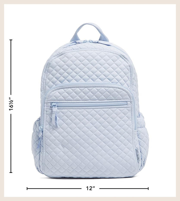 Vera Bradley Women's Cotton Campus Backpack, Snow Globe Motifs - Recycled Cotton, One Size