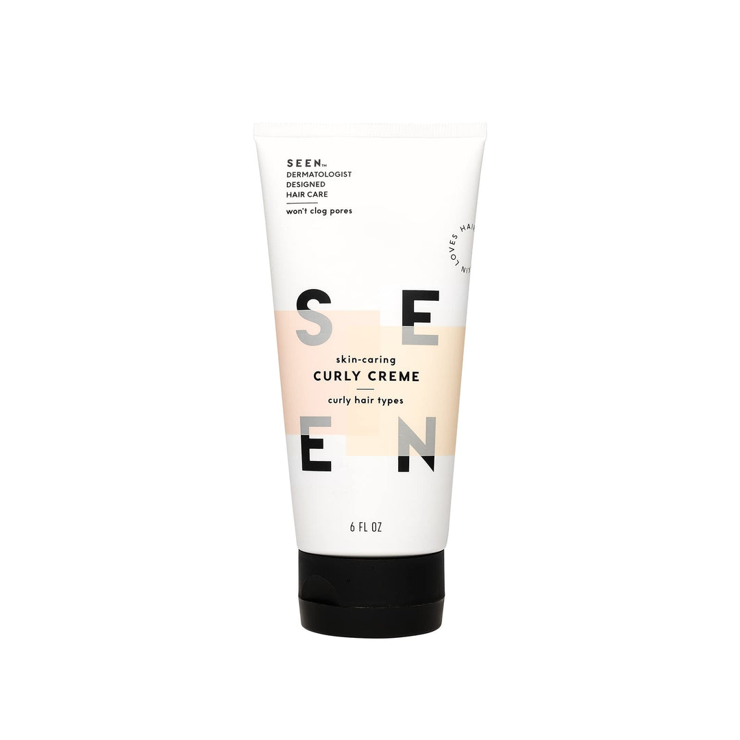 SEEN Curly Creme - Scented - Non-Comedogenic & Sulfate-Free Curl Defining Styling Hair Cream- Reduces Frizz- Heat Protectant- Safe for Sensitive Skin