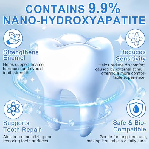 9.9% Hydroxyapatite Toothpaste - 2 Pack, Protects Enamel and Strengthens Teeth, Cleans and Cares for Oral Health, Freshens Breath, Non-Irritating, Natural and Safe, 8.46 Oz