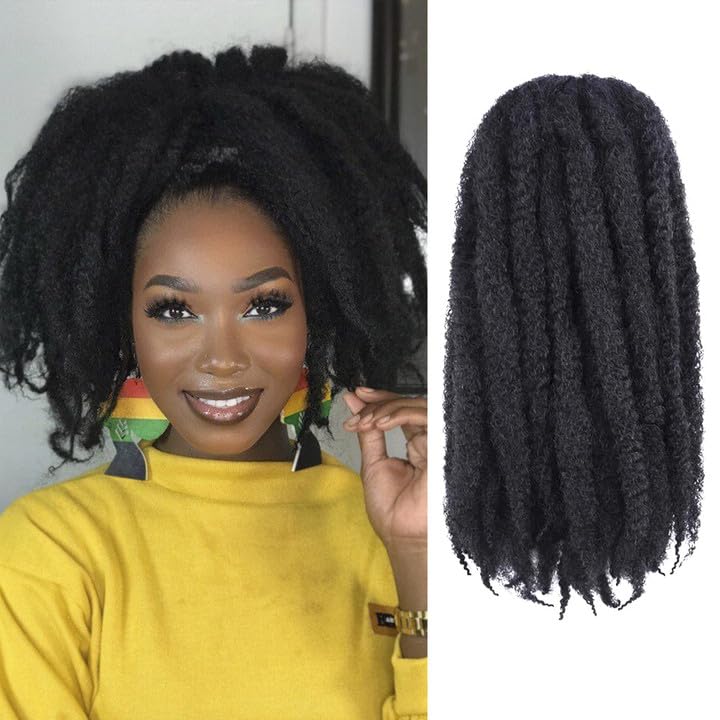 Toyotress Bob Marley Twist Hair - 8 Inch 6 Pack Short Black Marley Hair For Faux Locs, Afro Kinky Curly Marley Twist Braiding Ha