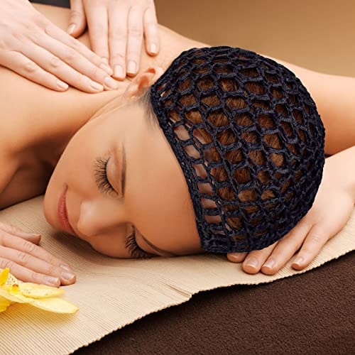9 Pieces Mesh Crochet Hair Net Rayon Knit Snood Hat Thick Short Women Hairnet Snoods Cover Ornament for Sleeping (Black, Gray)