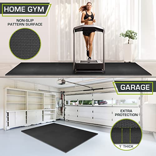 ProsourceFit Extra Thick Puzzle Exercise Mat 1", EVA Foam Interlocking Tiles for Protective, Cushioned Workout Flooring for Home and Gym Equipment, Black 3-Pack