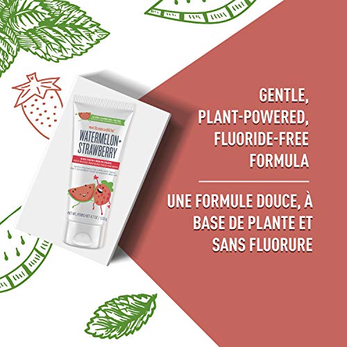 Schmidt's Children's Toothpaste For Clean Teeth, Watermelon + Strawberry, Fluoride Free 4.7 oz 6 Count