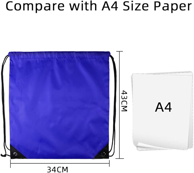 GoodtoU Drawstring Backpacks, Bags Bulk Nylon Backpack Draw String Back Bag Cinch Sack Gym Bag for Sport, Traveling, Team (Blue, 20Pcs)