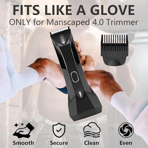 4 Pack Guards for Manscaped Lawn Mower 4.0 - Adjustable Lawnmower 4.0 Trimmer Guards with Organizer, Waterproof Guide Comb Replacement for Manscaped 4.0 Attachments, Cutting Lengths from 1/8" to 1/2"