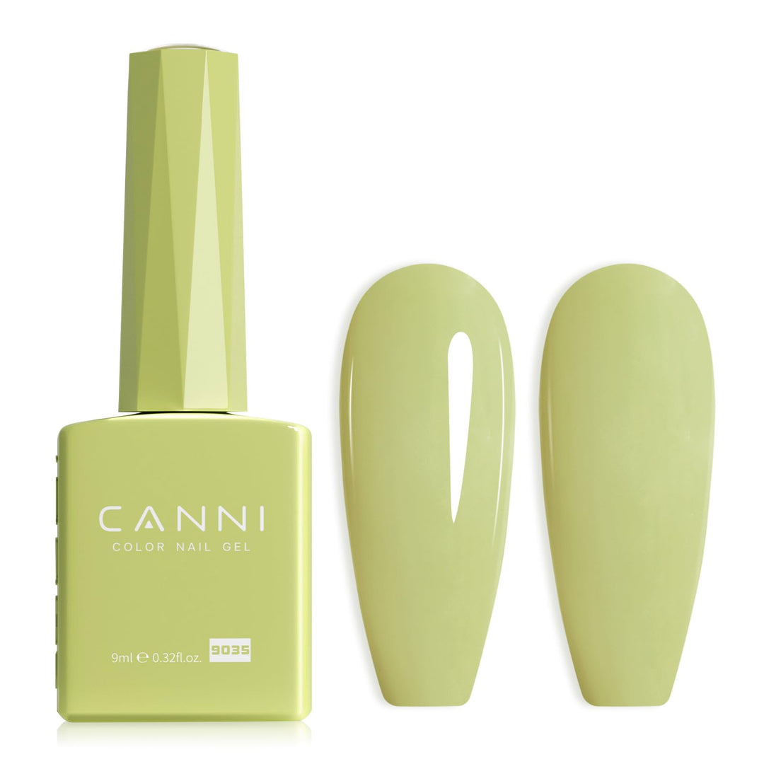 CANNI Pastel Green Gel Nail Polish, 1Pcs Sage Light Green Gel Polish Lime Mint Green Color Nail Polish Gel High Gloss Soak Off U V Gel Nail French Nail Manicure Salon DIY