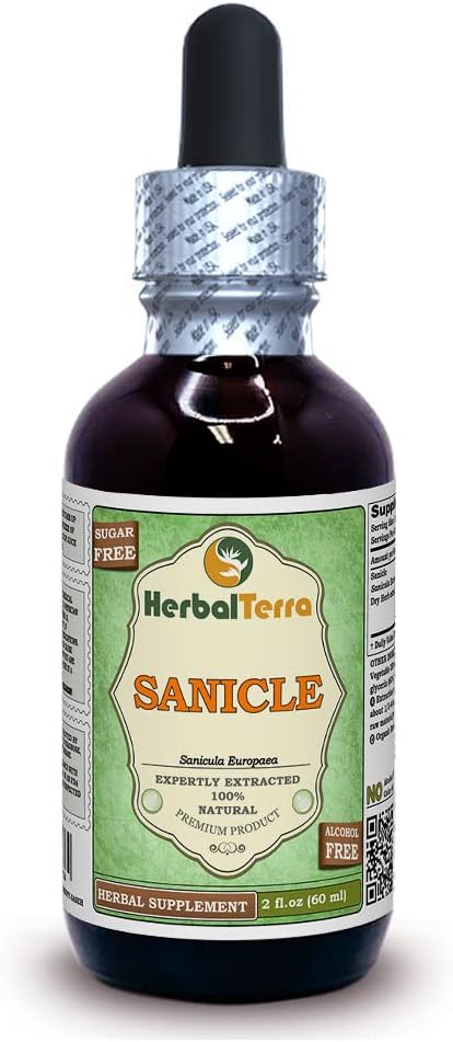 Herbal Terra Sanicle (Sanicula Europaea) Glycerite, Dried Herb Alcohol-Free Liquid Extract 2 oz