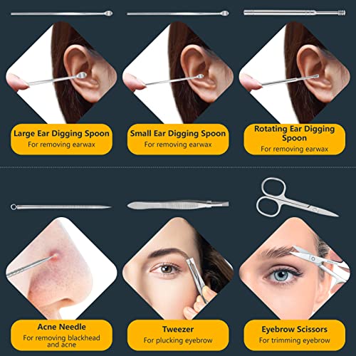 Manicure Set - Cuticle Remover Cream, 19Pcs Nail Clipper Pedicure Kit, Professional Grooming Kit with Black Luxurious Travel Case, Stainless Steel Nail Kit for Men Women, Gifts for Women