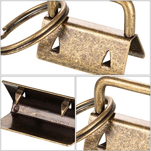 45Pcs 1 inch Silver Key Fob Hardware Kits 1” Metal Keyfobs Hardware Bulk for Keychains Fob Wristlet Hardware with Key Ring for Lanyard