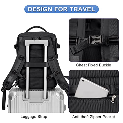 coofay Large Travel Backpack For Women Airline Approved Carry On Waterproof Sports Luggage Casual Daypack Small Hiking Backpack Black