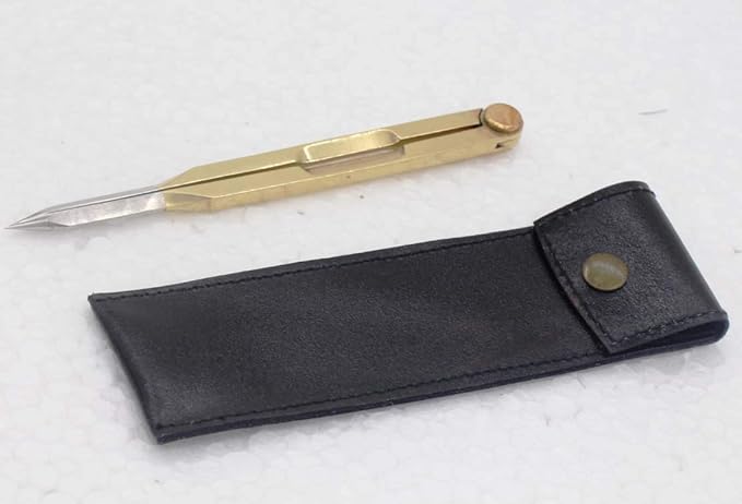 RII Nautical Brass Navigation Divider, Straight Navigation Divider (Small) for Maritime & Naval, Antique Geometry Drafting Compass, Geometry Drafting Compass Professional Work with Leather Case