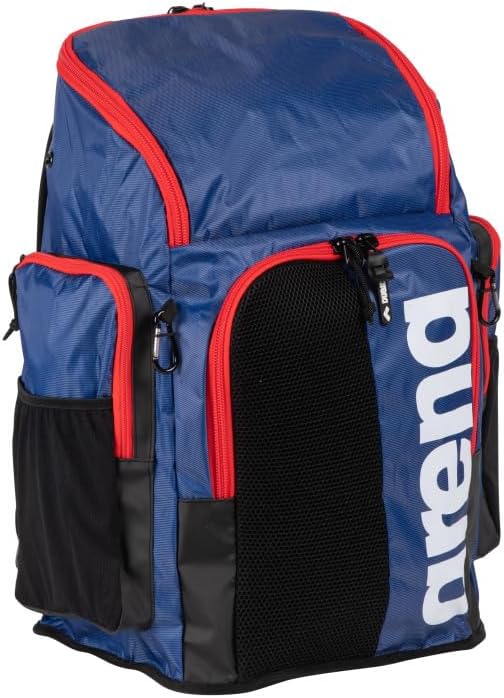 ARENA Spiky III Backpack 45 Swimming Athlete Sports Gym Rucksack Large Training Gear Equipment Swim Bag for Men and Women, 45 Liters, Navy/Red/White
