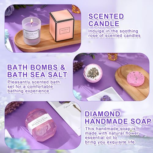 Nuogo 13 Pcs Birthday Gifts for Women Mothers Day Gifts Spa Basket Set for Women Mirrors Socks Steamers Jewelry Case Bath Robe Mom nurse Girlfriend Wife