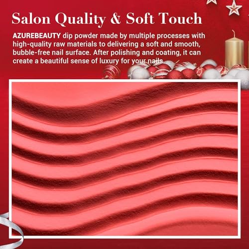 AZUREBEAUTY Dip Powder Red Color 2Oz/56g, Basic Red Dipping Powder French Nail Art Starter Manicure Salon DIY at Home, Long-Lasting, No Nail Lamp Needed
