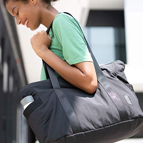 BAGSMART Tote Bag for Women with Zipper, Laptop Gym Tote with Compartments, Work Tote Nurse Dance Yoga Bag for Travel(Black)