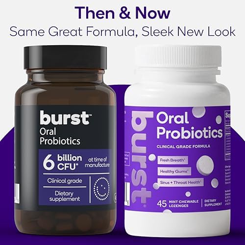 Burst Dental Probiotics (45 Count) | Healthy Oral Cavity, Bad Breath, Immune System & Sinus Support | Promotes Upper Respiratory Health and Beneficial Bacteria | Blis K12 & M18 | Packaging May Vary