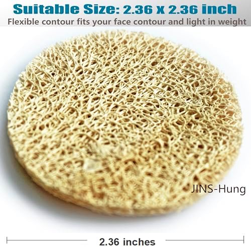 54 Pack Natural Loofah Sponge Exfoliating Face Pads - Facial Body Scrubbers Pad - When Bath Shower and Spa - Loofa Sponges Brush Scrub - Bulk Loofahs Scrubber - Cleansing Skin for Women and Men