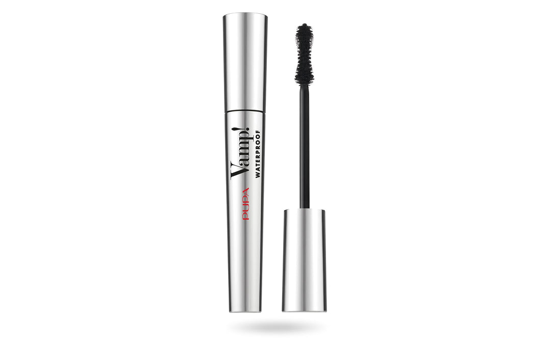 Pupa Milano Vamp! Waterproof Mascara - Add Extreme Volume and Length to Lashes - Serum-Infused Formula Promotes Thicker Lash Appearance - Smudge, Clump, and Water Resistant - 001 Extra Black - 0.3 oz