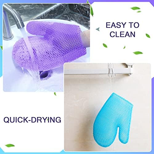 2 Pcs Honeycomb Exfoliating Glove Bath Mitt Body Spa Scrubber, Honeycomb Exfoliator Glove for Body Shower, Honeycomb Exfoliator Scrubber Sponge Shower Loofah, Quick Drying