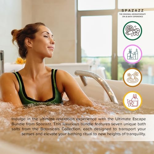 Hot Tub Aromatherapy Bath Salt 8-Pack Botanicals Bundle (4oz) - Apple Sandalwood, French Vanilla, Flora Wood, Ocean Breeze Pina Colada, Honey Mango,Tropical Rain, Eucalyptus, with Hot Cold Towel