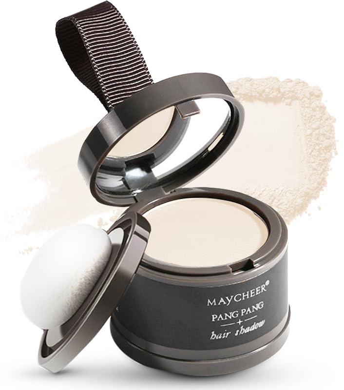 Maycheer Hairline Powder - Magic Root Cover Up - Hair Rich Hair Shadow - Gray Hair Coverage Touch Up Hair Powders for Women & Men (White, 0.14 Ounce (Pack of 1))
