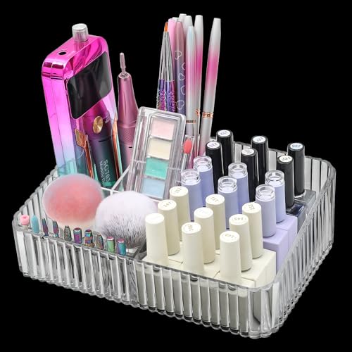 Nail Drill Machine & Bits Storage Box, 10 Holes Transparent Acrylic Drill Bit Holder, Plastic Nail Drill Tool Displayer Holder Case for Nails, Professional Nail Drill Grinding Bit Organizer