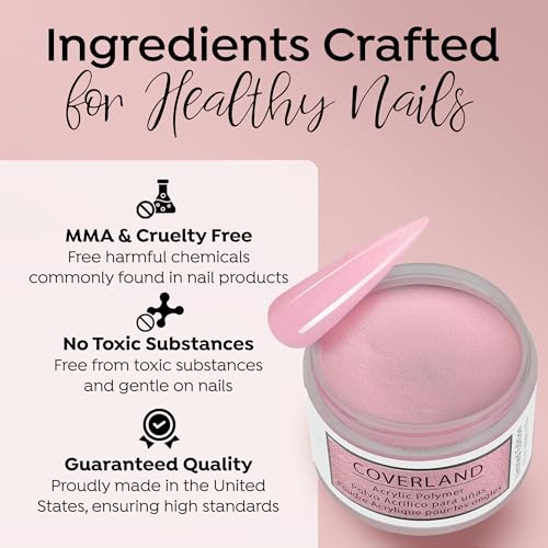 Tones Coverland Acrylic Nail Powder "Pink Sorbet" - Limited Edition Acrylic Powder for Nail Design, Sculpting, and Masking Nail Bed Imperfections - (1.5 Oz)