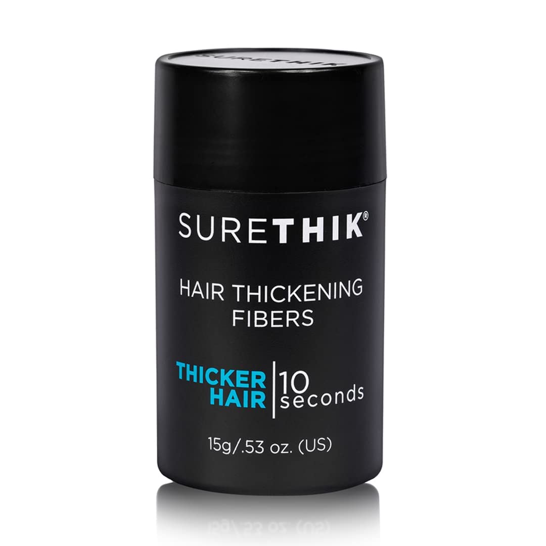 SURETHIK Hair Fibers, 15g (Light Brown), Fills Thinning Hair for Visibly Fuller Look, Conceals Bald Spots, Natural Look, For Men & Women