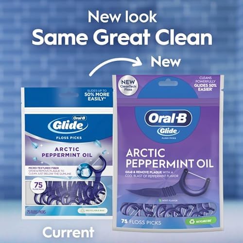 Oral-B Glide 3d White Floss Picks Radiant Mint, 75 Count (pack of 4)