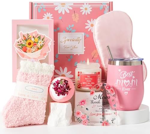 Birthday Gift Basket For Mom,Mothers Day Ideas Gift Box from Daughter Son Best Ever New Set Relaxing SPA Gifts Get Well Soon Thanksgiving Christmas Presents