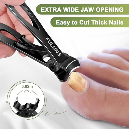 Toenail Clippers for Men Thick Nails,Slanted Curved Ingrown Nail Clippers for Seniors Heavy Duty Toe Nail Clippers with Wide Jaw Opening Fingernail Clippers Nail Cutter with Long Handle for Women