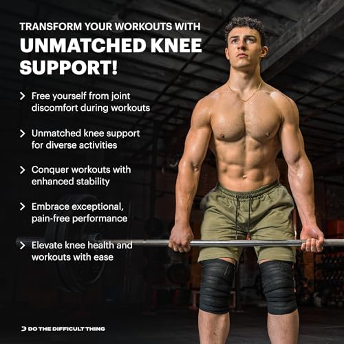 DMoose Knee Wraps for Weightlifting - 78" Length Heavy Duty Knee Straps Pair - Avoid Knee Injury - Provides Joint Stability I Cross Training & WODs I Compression & Elastic Support