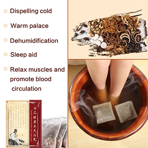 30 Pack Ginger & Mugwort Herbal Foot Soak Spa Set - 900g Natural Plant Blend with Safflower & Angelica Root, Relaxing Aromatherapy Bath for Home Wellness 泡脚包 使用泡脚桶