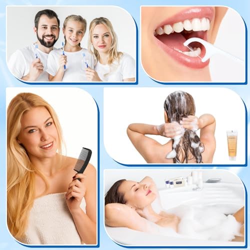 Pack of 25 Hygiene Kit, Hygiene Kit Bulk, Individually Packed, Travel Hygiene Kit with Toothbrush, Toothpaste, Comb, Shampoo, Soap and Floss Picks, Home, Suitable for Hotel, Camping, Travel