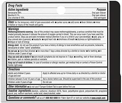 Orajel Oral Pain Reliever, for All Mouth Sores, Maximum Strength, Gel 0.42 Oz, 11.9 G (Pack of 2)