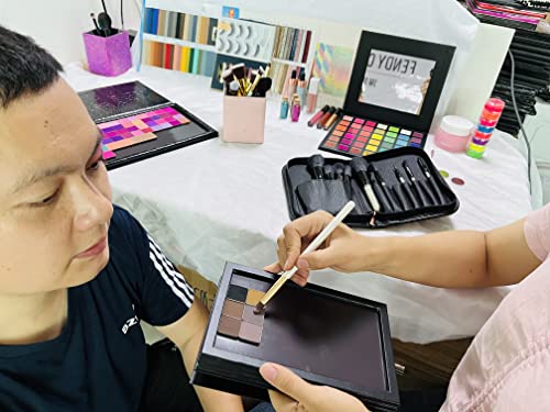 Strong 4 layers Empty magnetic palette book palette+1pcs Makeup Depotting Spatula+50pcs Round Metal Stickers+50pcs Square Metal Stickers