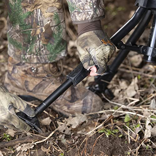 Barronett Blinds 360 Deluxe Wide Chair, Silent 360-degree Swivel Hunting Chair, Extra-Wide, Comfortable TearTuff Mesh Seat, Adjustable Height, 350 lb. Capacity, Black, BC107