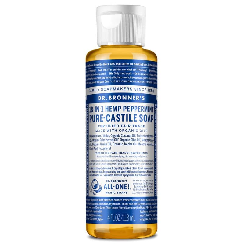 Dr Bronners Magic Soap All One Cspe04 4 Oz Peppermint 18 in 1 Dr. Bronner'S Liquid Soap