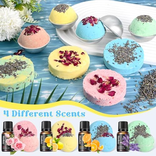 Bath Bomb Making Kit- 49Pcs DIY Bath Bomb Kit for Aldult, Make Your Own Shower Bombs, Spa Craft Kits with Bath Bomb Press, Molds, Bath & Bathing Making Supplies Gifts for Mom Women