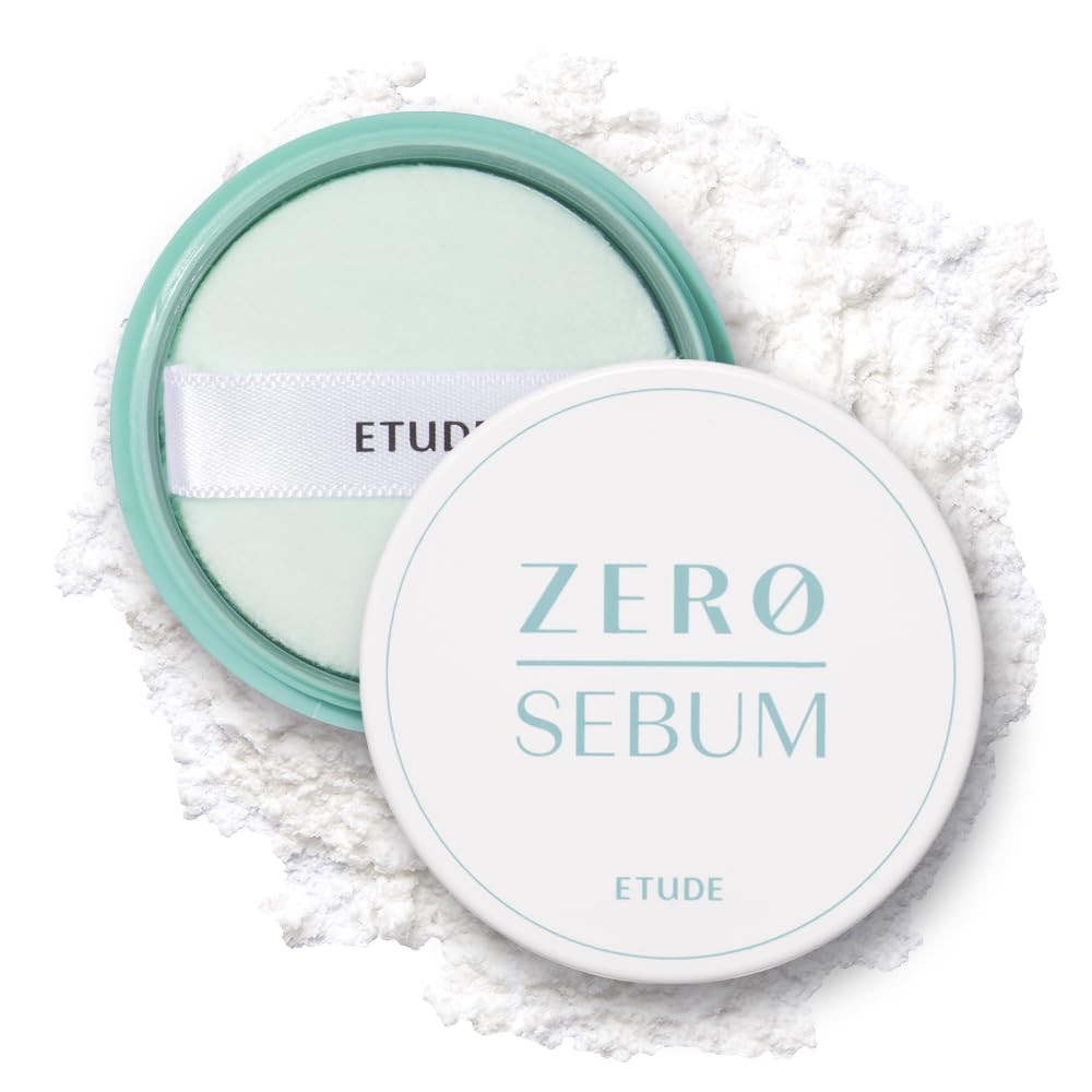 ETUDE Zero Sebum Drying Powder 4g (23AD) | Lightweight Oil Control No Sebum Loose Face Powder with 80% Mineral | Long Lasting for Setting or Foundation Makes Skin Downy, Korean Makeup, Kbeauty