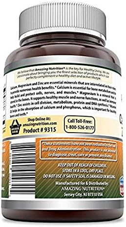 Amazing Formulas Calcium Magnesium Zinc with Vitamin D3 Supplement | Non-GMO | Gluten Free | Made in USA (300 Count | 3 Pack)