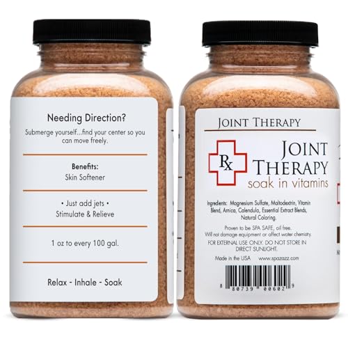 Spazazz Aromatherapy Spa and Bath Salts Crystals RX Therapy Collection 2 Pack Bundle- One 19 Oz Jar Each Spazazz Muscle Therapy and Joint Therapy- Dead Sea Bath Salt Crystals